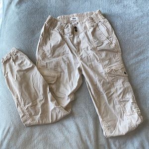 Garage: Beige Bubble Cargo Pants With Pockets  (Size: Small)